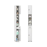 Freestanding Slim Bathroom Cabinet with Drawer and Adjustable Shelves