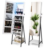 Freestanding Jewelry Cabinet with Full-Length Mirror