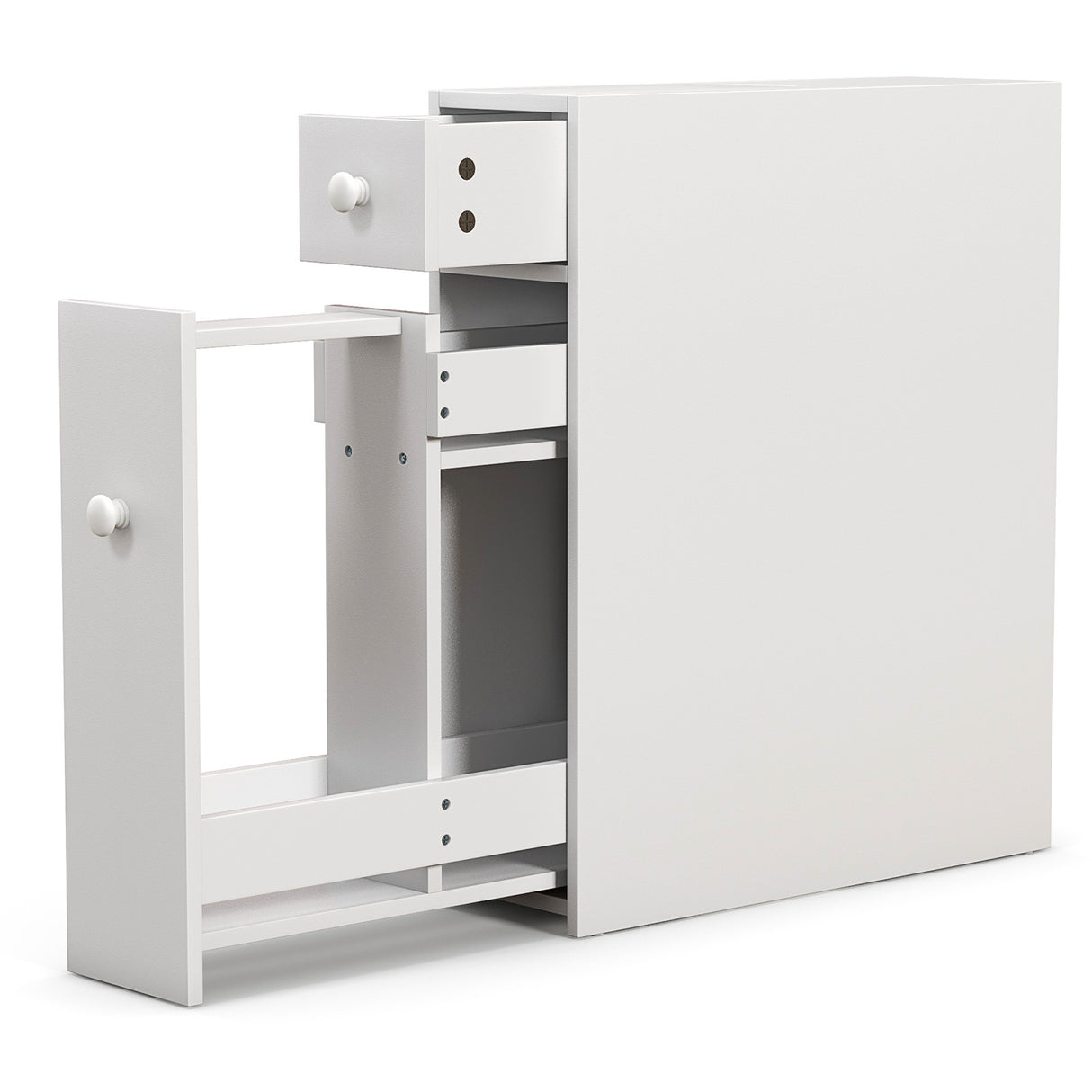 White Bathroom Cabinet Space Saver Storage Organizer