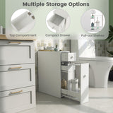 White Bathroom Cabinet Space Saver Storage Organizer