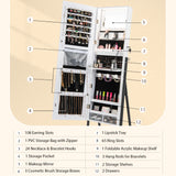 Freestanding Jewelry Cabinet with Full-Length Mirror