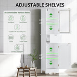 Tall Floor Storage Cabinet with 2 Doors and 1 Drawer for Bathroom-White