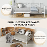 Metal Daybed Twin Bed Frame Stable Steel Slats Sofa Bed