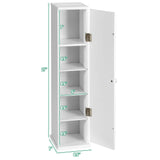 Free Standing Toilet Paper Holder with 4 Shelves and Top Slot for Bathroom-White