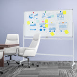 Rolling Double-Sided Magnetic Whiteboard on Wheels with Stand and Aluminum Alloy Frame