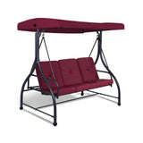 3 Seats Converting Outdoor Swing Canopy Hammock with Adjustable Tilt Canopy