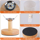 Wood & White Desk Lamp with Bamboo Base and Warm 3000K Lighting