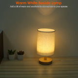 Wood & White Desk Lamp with Bamboo Base and Warm 3000K Lighting