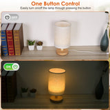Wood & White Desk Lamp with Bamboo Base and Warm 3000K Lighting