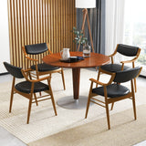 Wooden Dining Chair Set of 2 with Padded Seat and Back