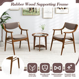 Wooden Dining Chair Set of 2 with Padded Seat and Back