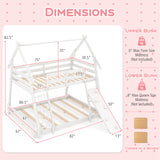 Twin Over Queen Bunk Bed Wooden Kids Bed with Climbing Nets and Ramp