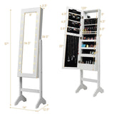 Mirrored Jewelry Cabinet Armoire Organizer w/ LED lights