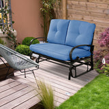 Outdoor Patio Cushioned Rocking Bench Loveseat