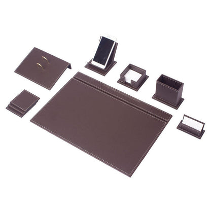 MOOG Luxury Desk Set-9 Accessories- Brown- 9 PCS