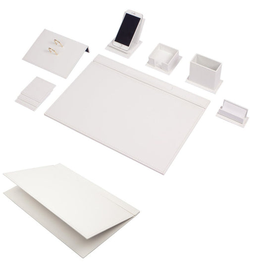 MOOG Luxury Desk Set-9 Accessories- White - 9 PCS