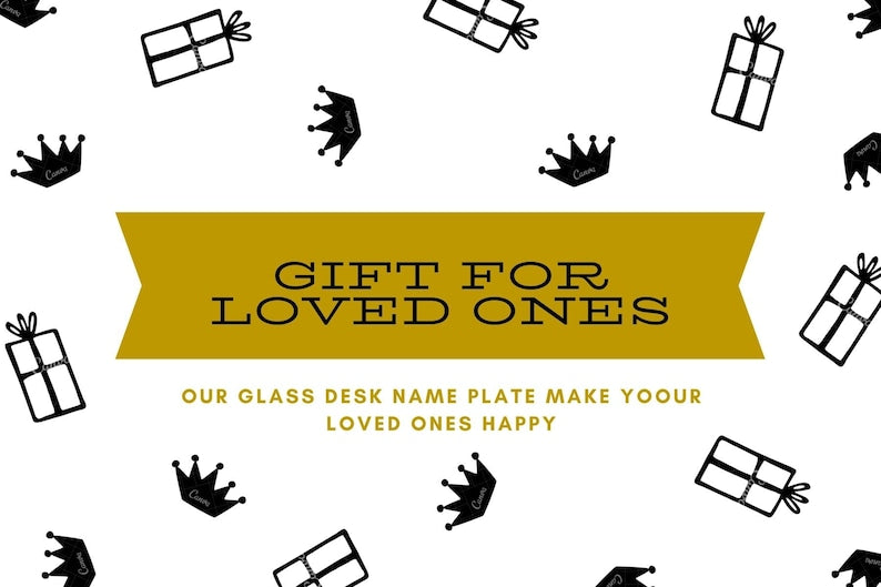 MOOG Personalized Glass Desk Name Plate