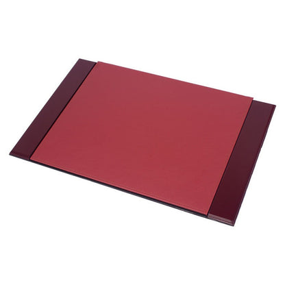 MOOG Leather Desk Pad | Prestige Desk Pad Mahogany Wood Combination -Bordeaux Leather