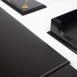 Prestij Wood Desk Set-Black Office Product-Set-Leather Desk Organizer-Combination-Best Gift-Leather Desk Set - Birthday Gift