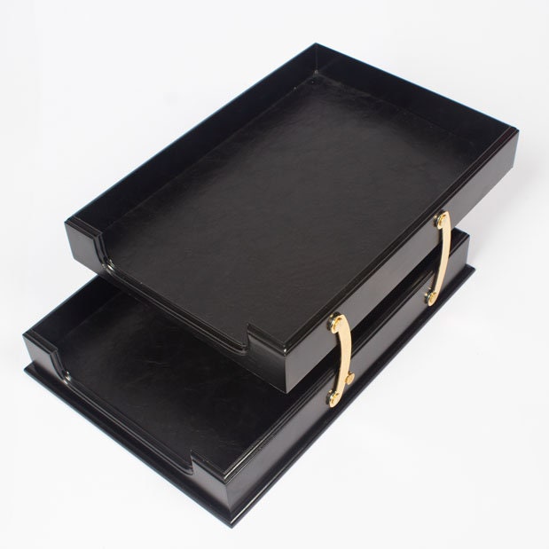 Prestij Wood Desk Set-Black Office Product-Set-Leather Desk Organizer-Combination-Best Gift-Leather Desk Set - Birthday Gift