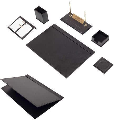 Leather Desk Set - Desk Organizer Set - Office Desk Pad Accessories - Leather Coaster - Desk Accessories