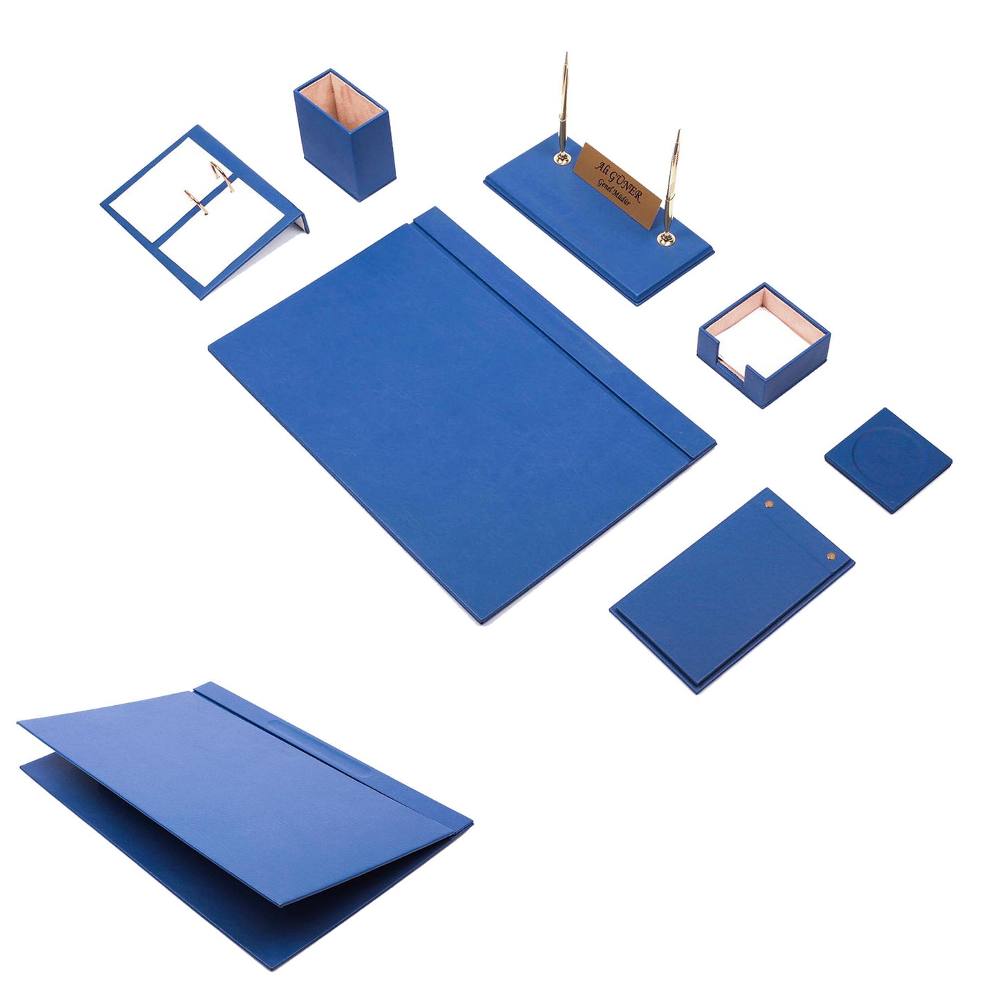 Leather Desk Set-9 Accessories-Desk Organizer-Office Desk Accessories-Desk Pad-Desktop Storage - Desk Set - Desk Accessories