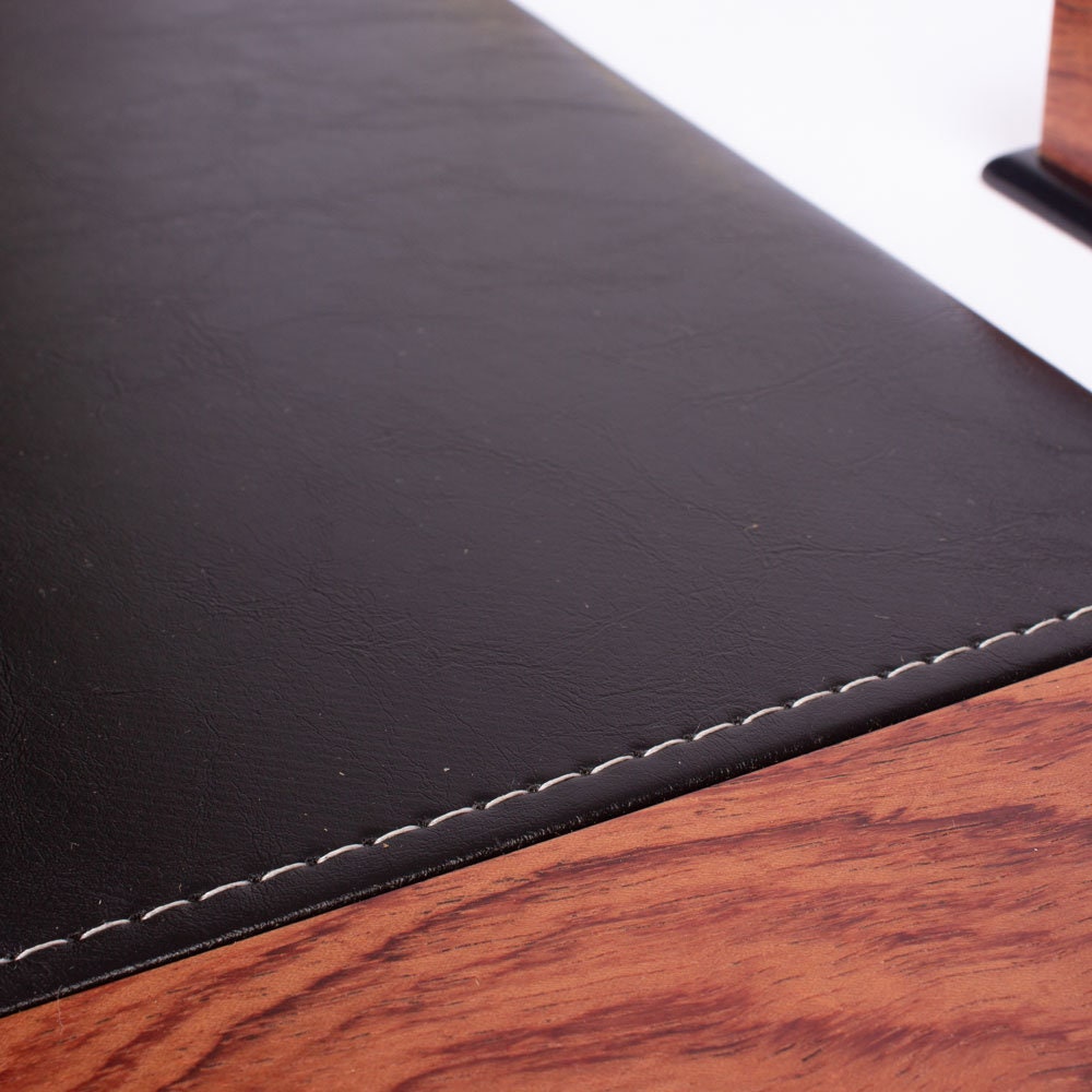 Personalization Wood Desk Set - Leather Office Desk Organizer - Business Card Note Paper Pencil Holder - Office Accessories
