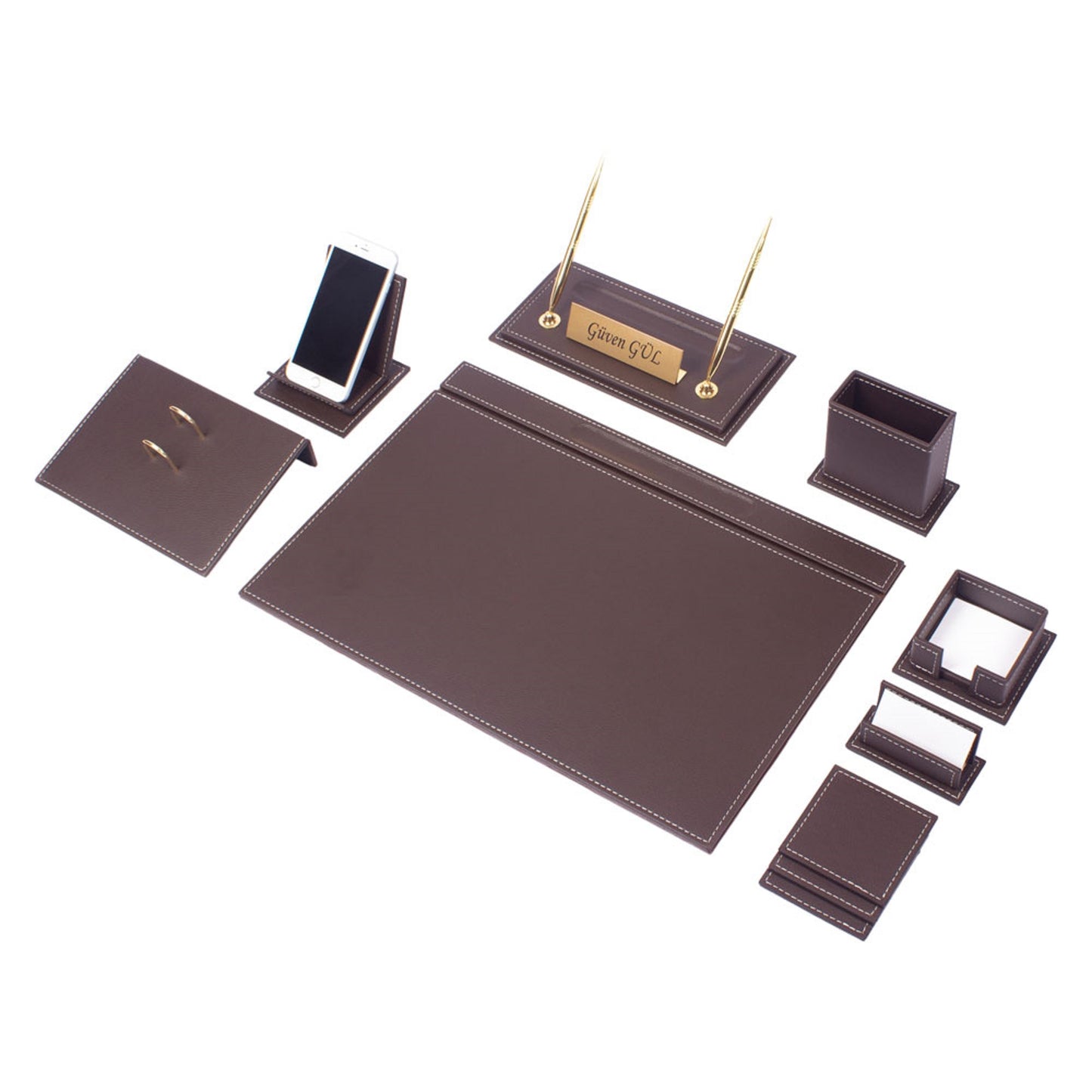 MOOG 12 Pieces Luxury Desk Set-Desk Office Accessories-Storage-Desk Organizers And Accessories-Office Desk Accessories-Desk Organizer Set-Desk Pads & Blotters - 12 PCS