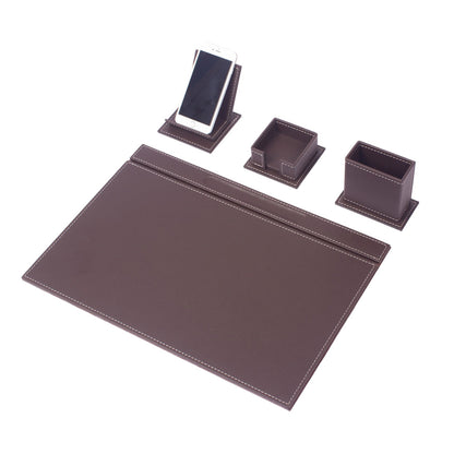 MOOG Luxury Desk Set-4 Accessories- Brown - 4 PCS