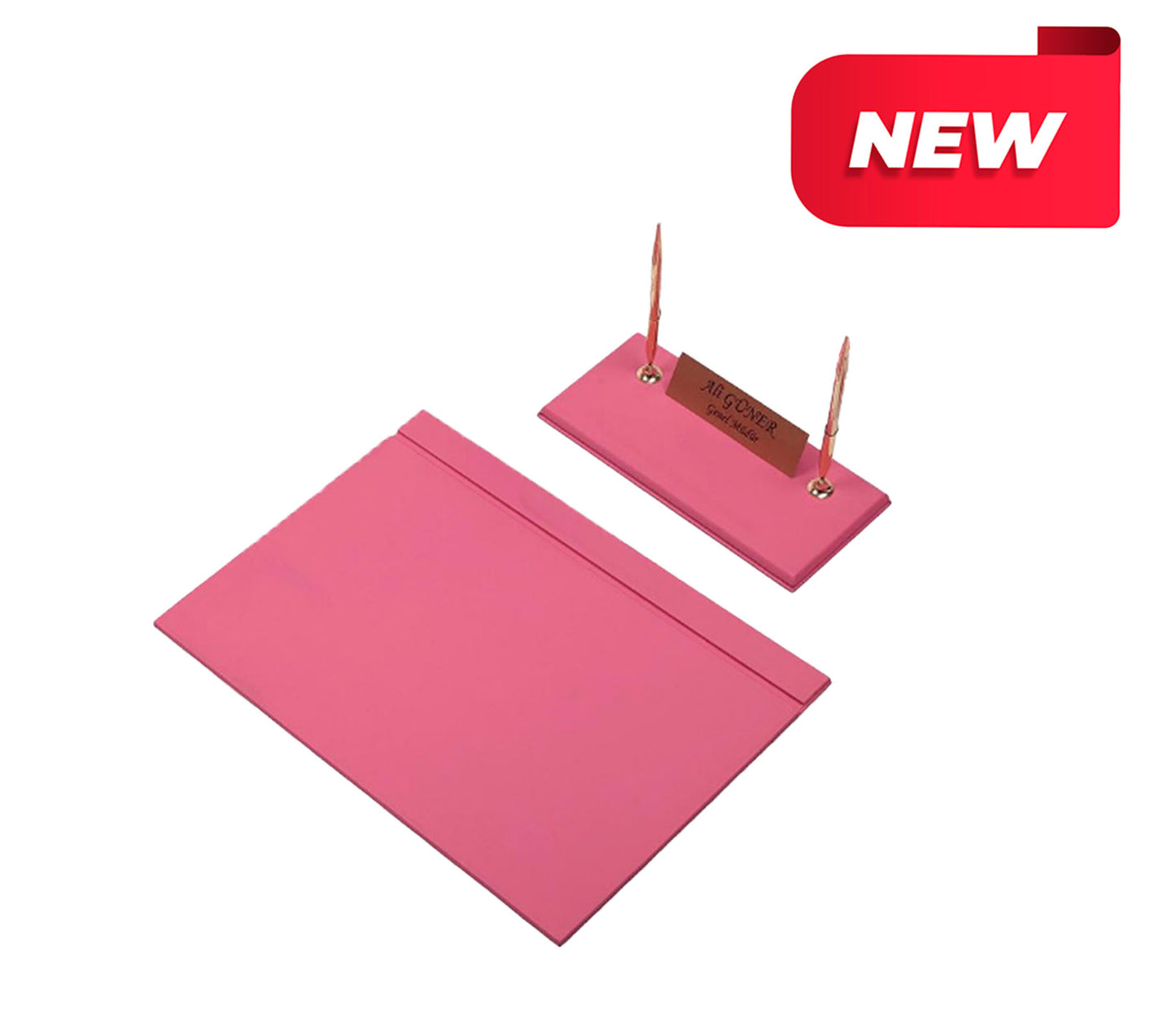 MOOG Leather Desk Set - Pink - 2 PCS